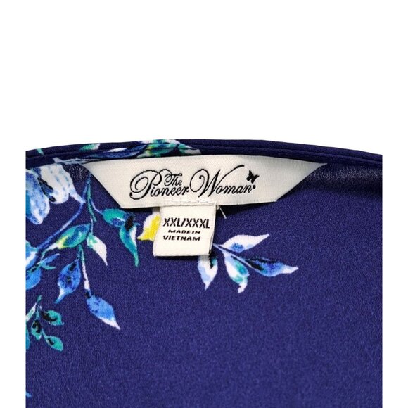 Pioneer Woman Floral Kimono Jacket XXL XXXL Sharkbite Duster Blue Boho 2X 3X New - Picture 5 of 10